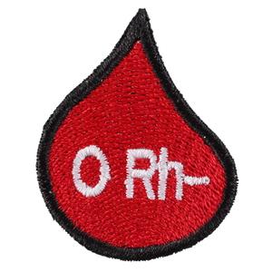 Nášivka s krvnou skupinou kvapka 0 Rh-