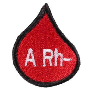Nášivka s krvnou skupinou kvapka A Rh-