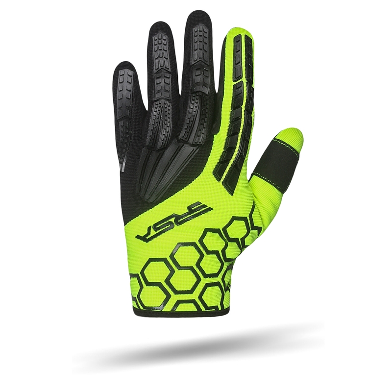 Detské rukavice na motocykel RSA MX EVO čierno-fluo žlté
