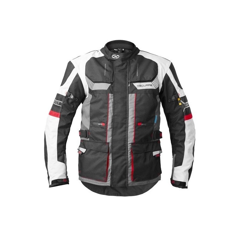 Bunda na motocykel 4SQUARE Shield čierno-bielo-červená výpredaj