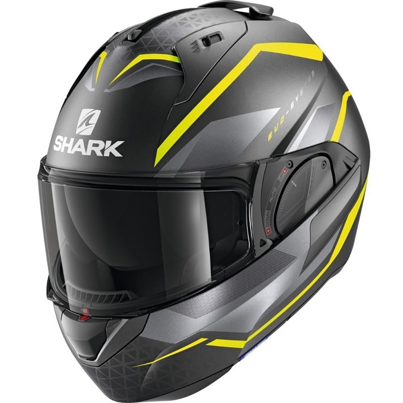 Preklápacia prilba SHARK EVO-ES Yari šedo-strieborno-fluo žltá