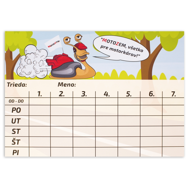 Rozvrh hodín MotoZem SK