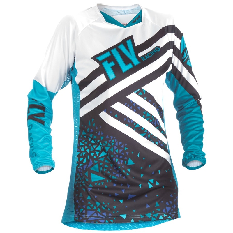 Dámsky motokrosový dres FLY Racing Kinetic 2018 - USA modro-bielo-čierny