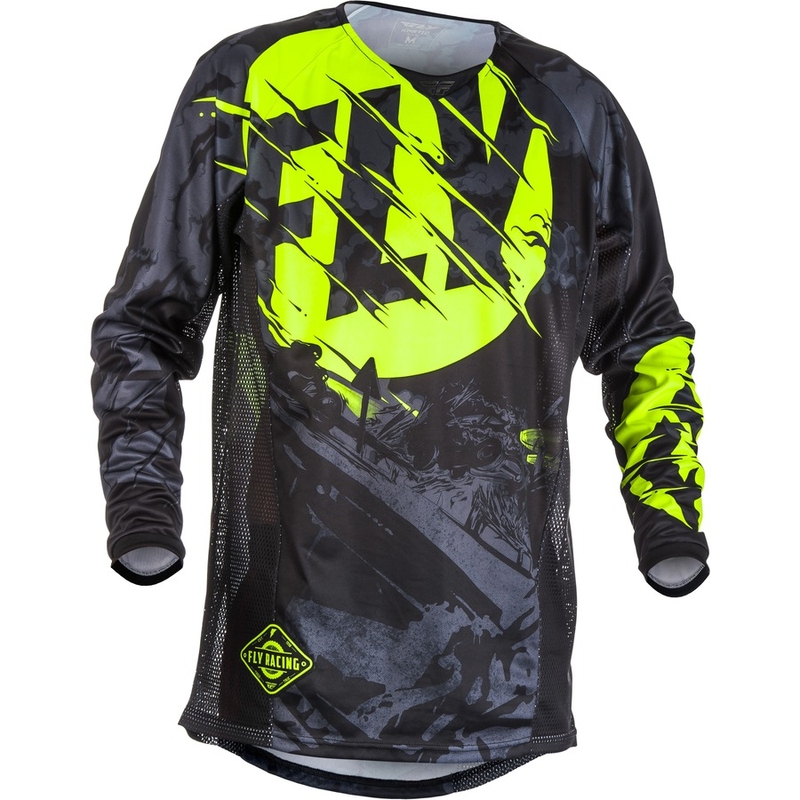 Motokrosový dres FLY Racing Kinetic OUTLAW 2018 - USA čierno-fluo žltý