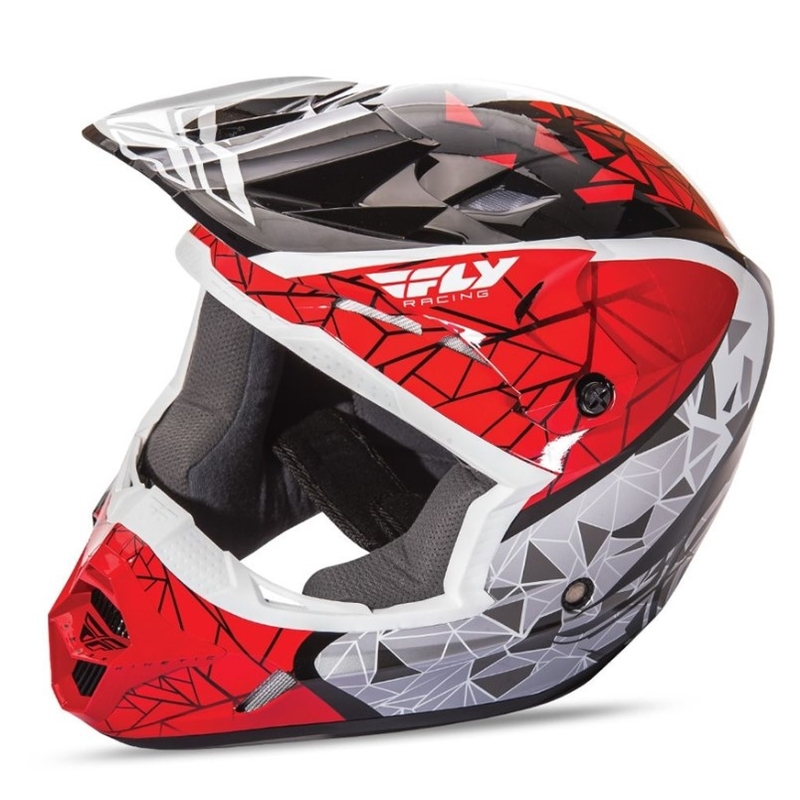 Motokrosová prilba FLY Racing Kinetic CRUX - USA červeno-bielo-čierna výpredaj