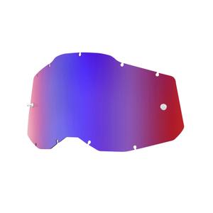 Plexi 100% Racecraft 2/Accuri 2/Strata 2 modro-červené zrkadlové (Anti-fog)