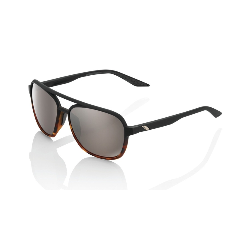 Slnečné okuliare 100% KASIA Soft Tact Black/Havana čierno-hnedé (HIPER strieborné sklo)