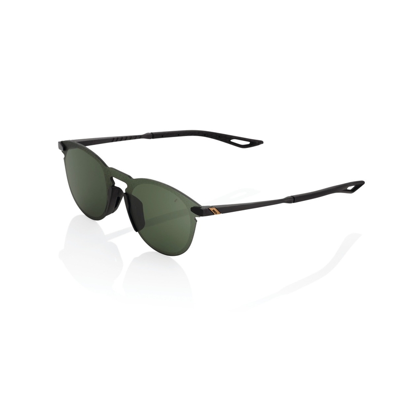 Slnečné okuliare 100% LEGERE ROUND Matte Black Grey čierne (zelené sklá)