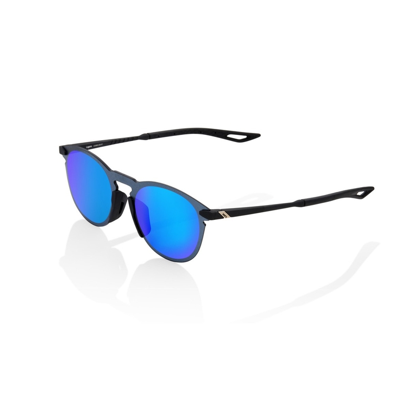 Slnečné okuliare 100% LEGERE ROUND Soft Tact Black čierne (modré chrómové sklá)