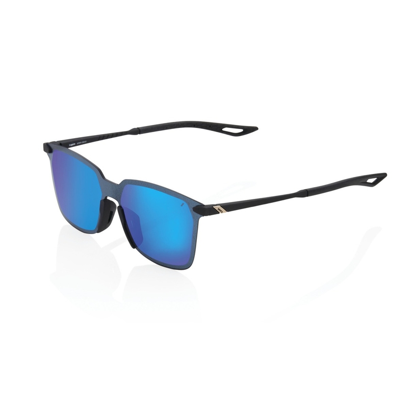 Slnečné okuliare 100% LEGERE SQUARE Soft Tact Black čierne (modré chrómové sklá)