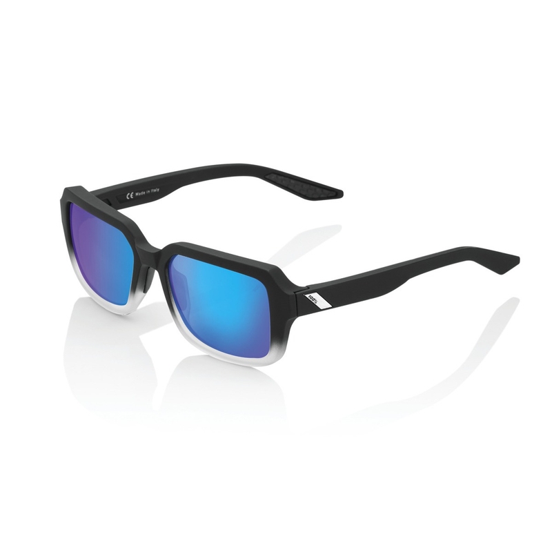 Slnečné okuliare 100% RIDELEY Soft Tact Fade Black čierne (modrá chróm skla)
