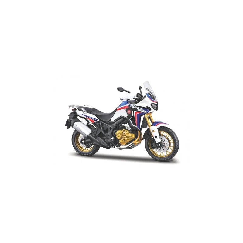 Model motocykla Maisto Honda African Twin bielo-modro-červená