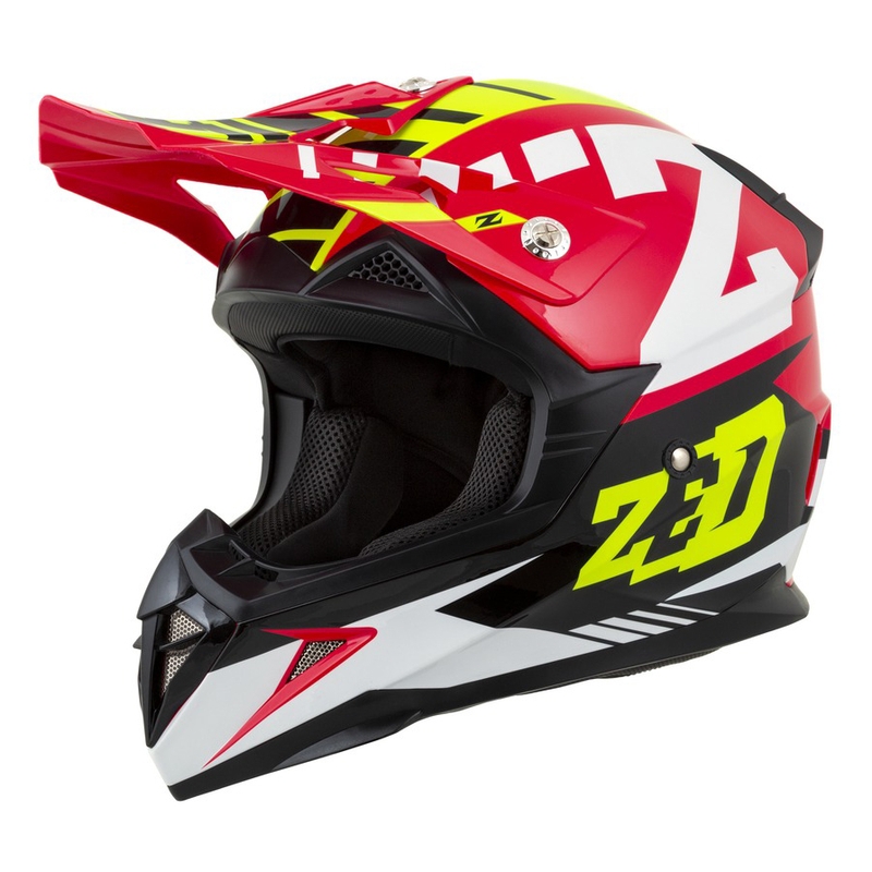 Motokrosová prilba ZED X1.9 červeno-fluo žlto-čierno-biela