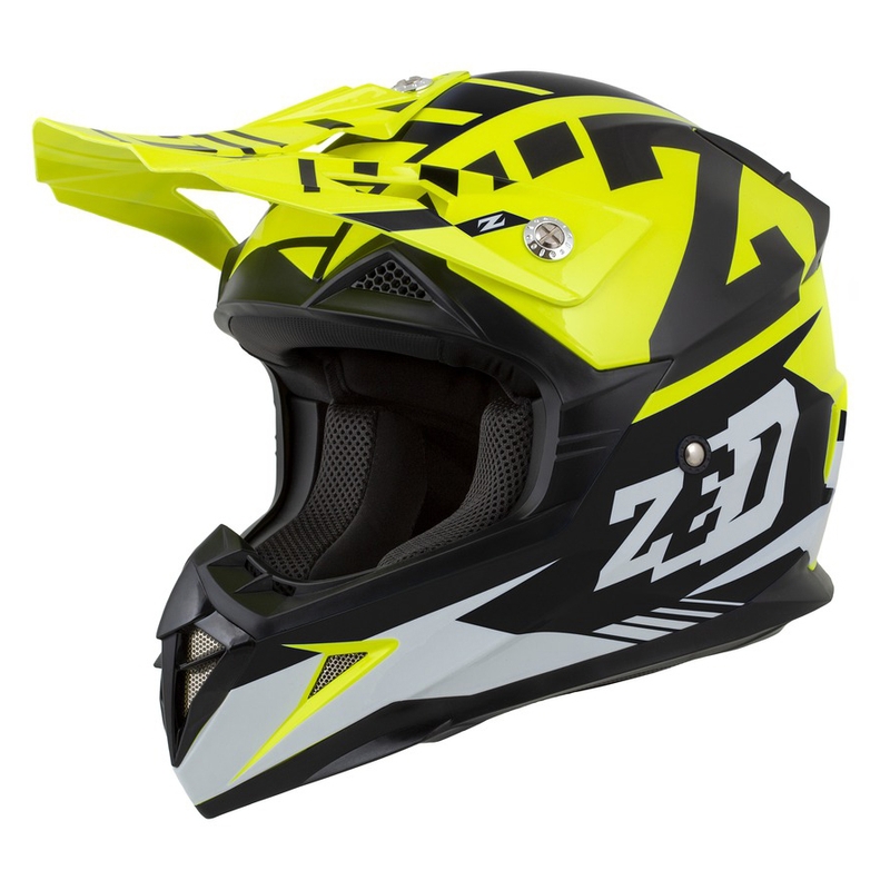 Detská motokrosová prilba ZED X1.9D fluo žlto-čierno-biela