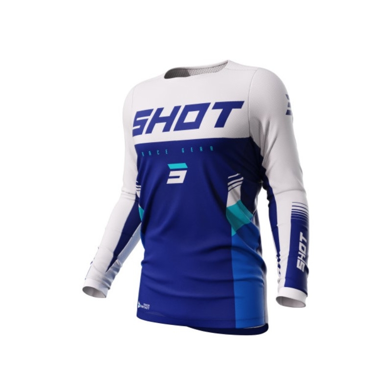 Motokrosový dres Shot Contact Tracer modro-biely výpredaj