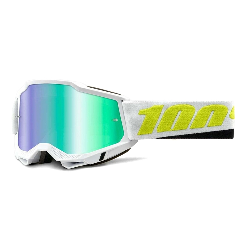 Motocyklové okuliare 100% ACCURI 2 Payeto čierno-žlto-biele (zelené plexi)