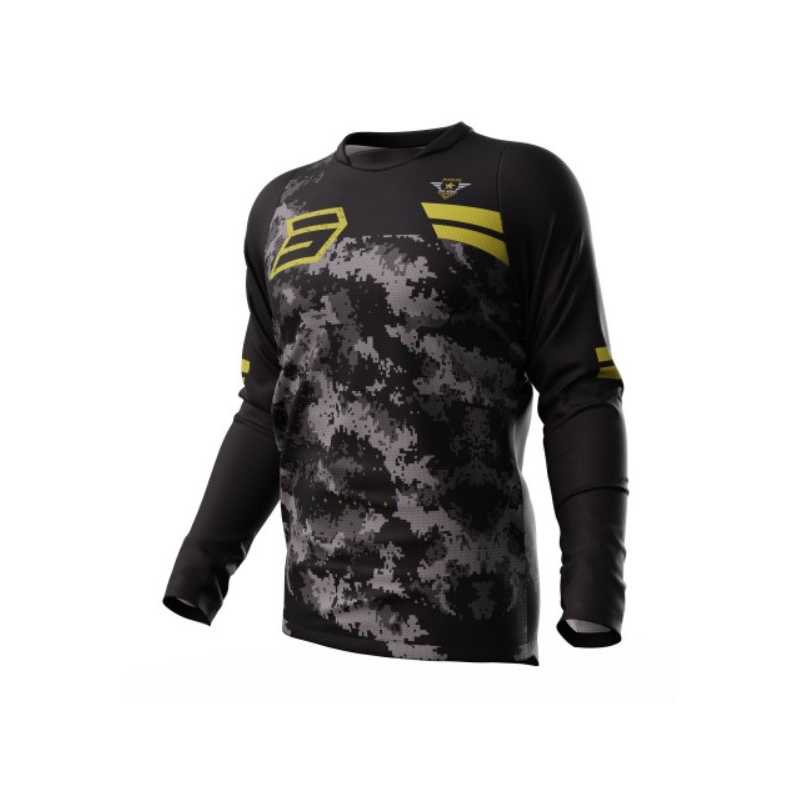 Motokrosový dres Shot Devo Army čierno-sivo-zlatý výpredaj