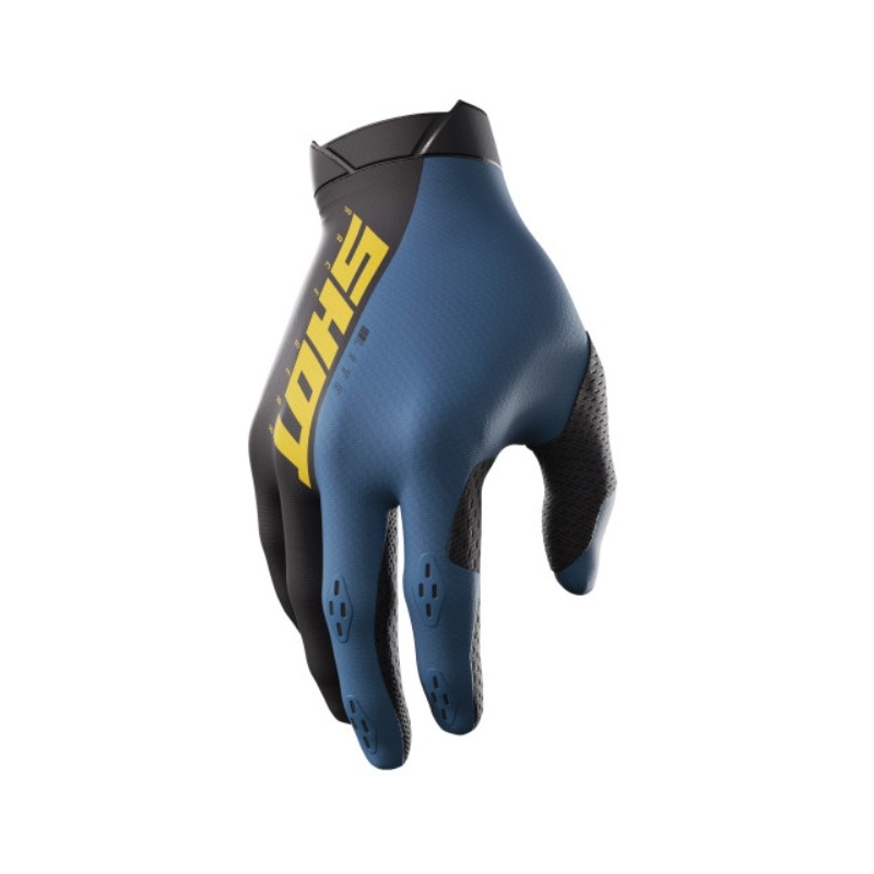 Motokrosové rukavice Shot Lite čierno-žlto-modré výpredaj