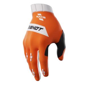 Motokrosové rukavice Shot Race bielo-oranžové
