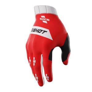 Motokrosové rukavice Shot Race bielo-červené