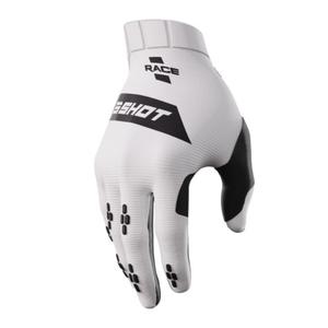 Motokrosové rukavice Shot Race bielo-čierné