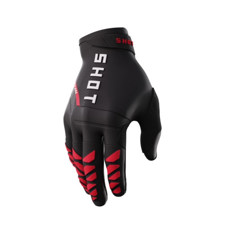 Motokrosové rukavice Shot Core čierno-červené