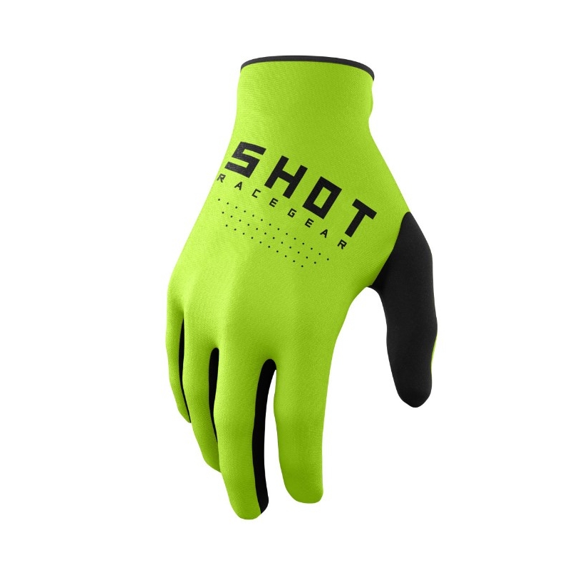 Motokrosové rukavice Shot Raw čierno-fluo zelené výpredaj