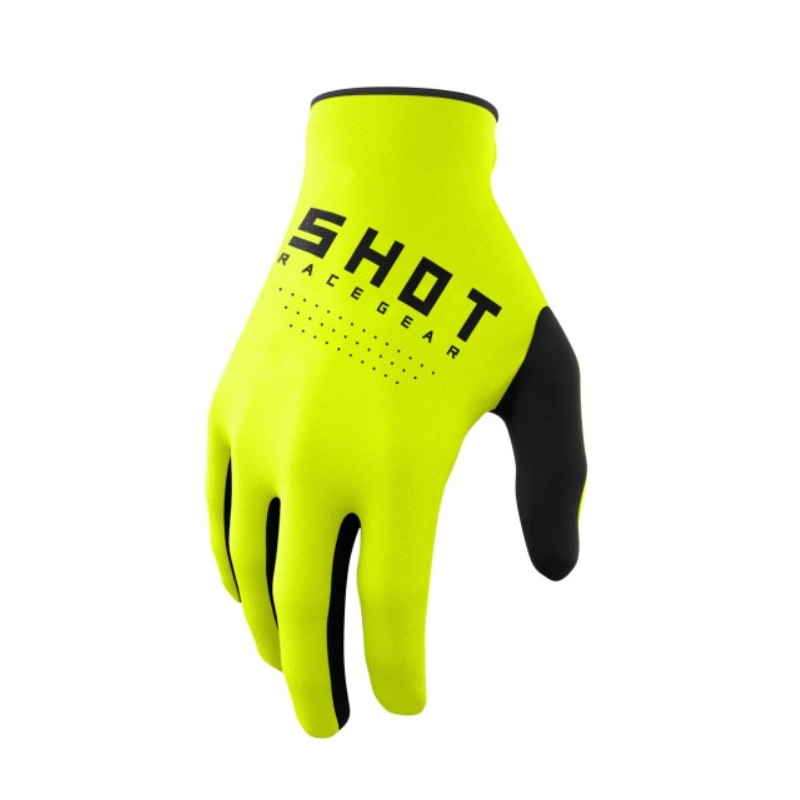 Motokrosové rukavice Shot Raw čierno-fluo žlté výpredaj