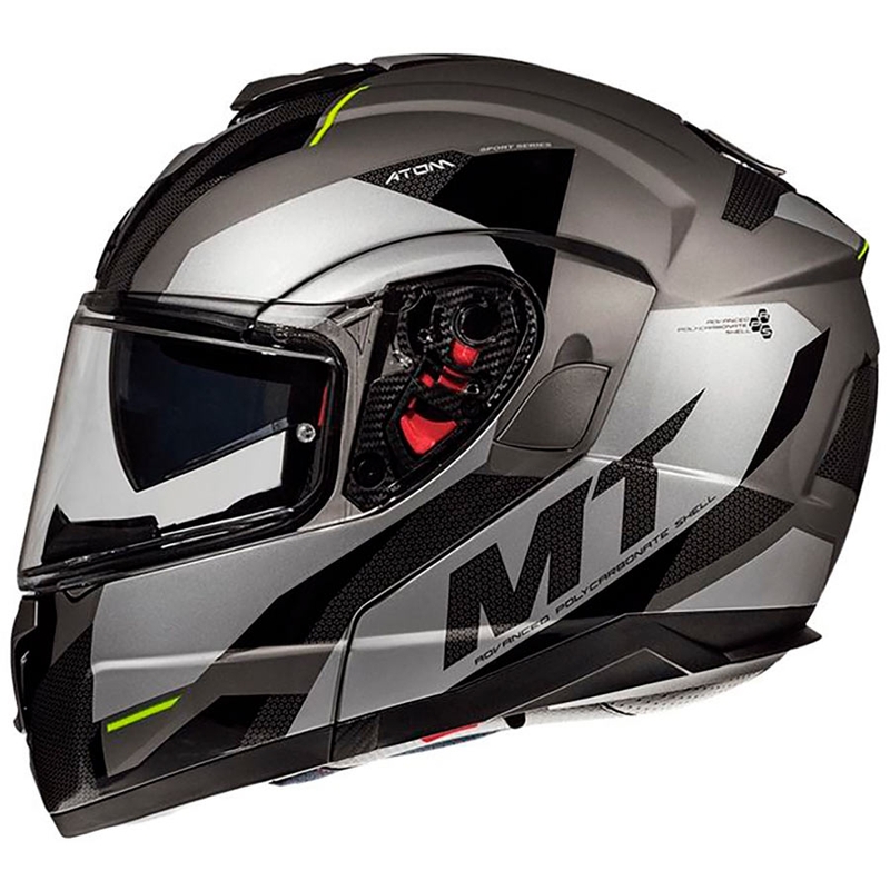 Vyklápacia prilba na motocykel MT Atom SV TRANSCEND E2 sivá - II. akosť