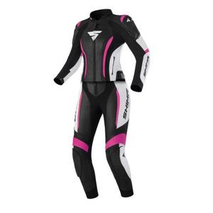 Dámská kombinéza na motocykel Shima Miura 2.0 čierno-bielo-ružová