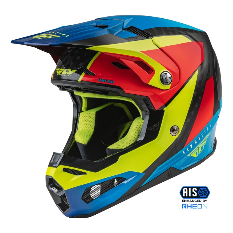 Motokrosová prilba FLY Racing Formula Carbon Prime fluo žlto-modro-červená