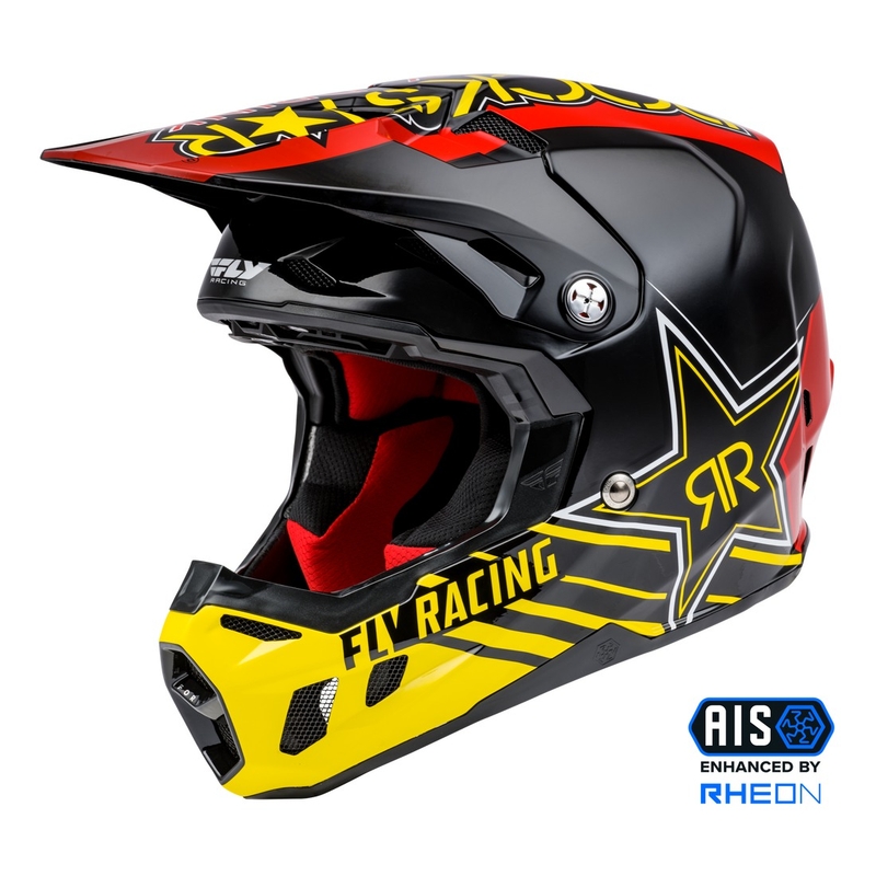 Motokrosová prilba FLY Racing Formula CC Rockstar čierno-červeno-žltá