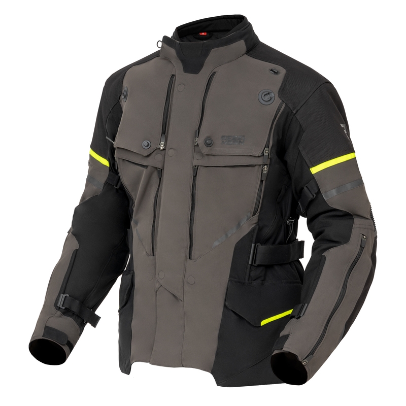Bunda na motocykel Rebelhorn Range antracitovo-čierno-fluo žltá
