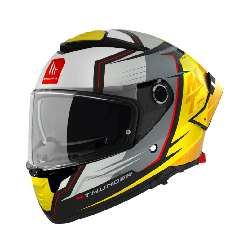 Integrálna prilba na motocykel MT Thunder 4 SV Pental B3 šedo-žltá