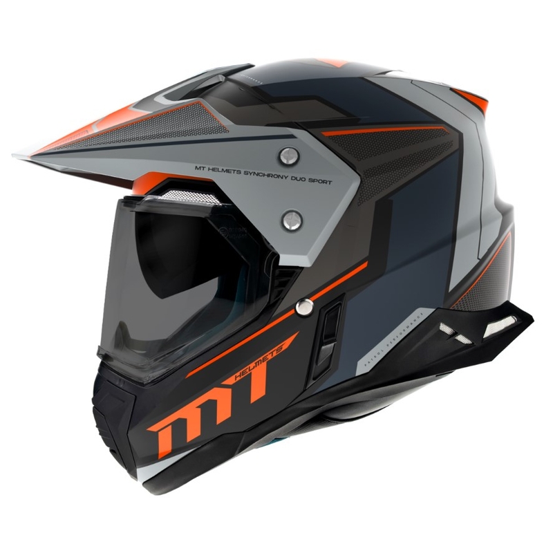 Enduro prilba MT Synchrony Duo Sport SV Patrol B4 oranžovo-sivá