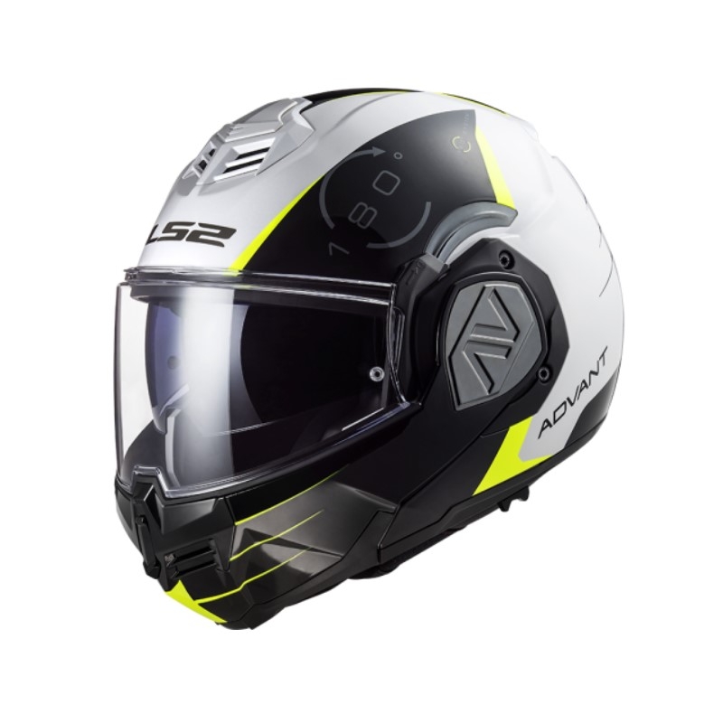 Preklápacia prilba na motocykel  LS2 FF906 Advant Codex 06 čierno-bielo-fluo žltá
