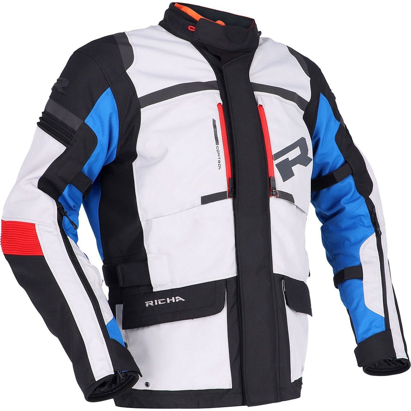 Bunda na motocykel RICHA Brutus GTX sivo-modro-červená výpredaj