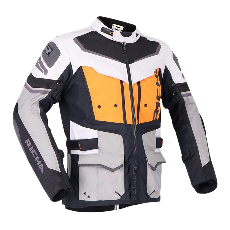Bunda na motocykel RICHA Infinity 2 Adventure sivo-oranžová výpredaj