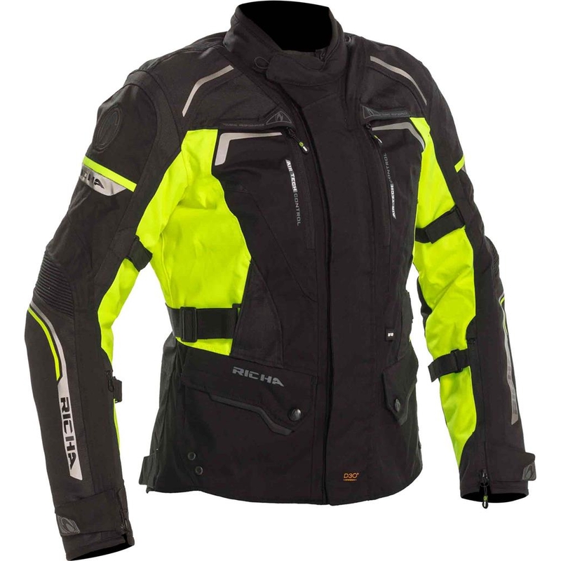 Dámska bunda na motocykel RICHA Infinity 2 čierno-fluo žltá výpredaj