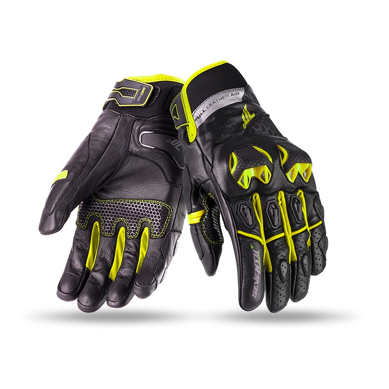 Rukavice na motocykel SEVENTY DEGREES SD-N32 čierno-fluo žlté