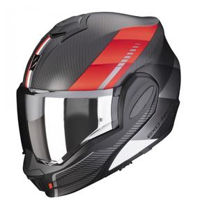 Preklápacia prilba Scorpion EXO-TECH EVO Carbon Genus čierno-červená matná