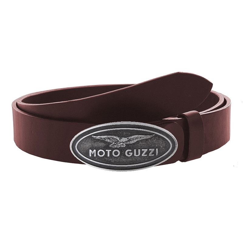 Kožený moto opasok so sponou Moto Guzzi hnedý
