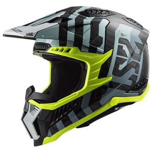 Motokrosová prilba LS2 MX703 C X-Force Barrier čierno-modro-fluo žltá