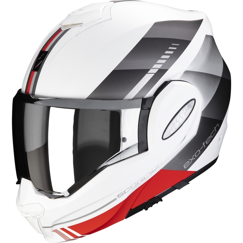 Preklápacia prilba na motocykel Scorpion EXO-TECH EVO Genre bielo-strieborno-červená výpredaj
