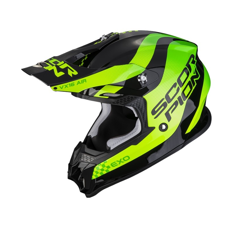 Motokrosová prilba Scorpion VX-16 EVO AIR SOUL čierno-zelená