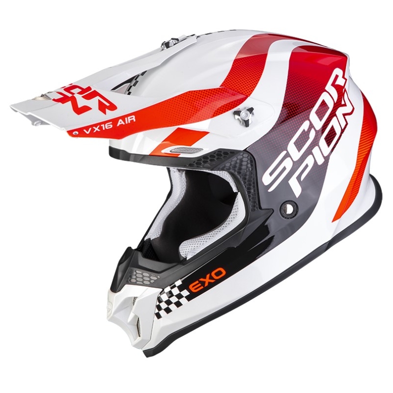 Motokrosová prilba Scorpion VX-16 EVO AIR SOUL bielo-červená