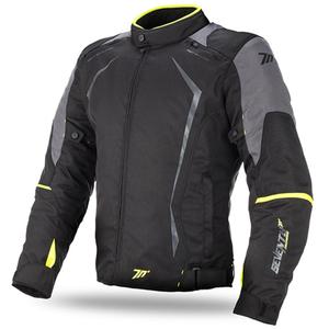 Bunda na motocykel SEVENTY DEGREES SD-JR47 čierno-sivo-fluo žltá