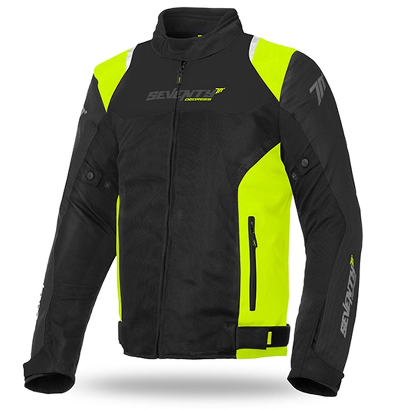 Bunda na motocykel SEVENTY DEGREES SD-JR48 čierno-fluo žltá
