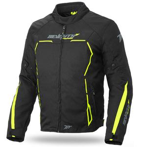 Bunda na motocykel SEVENTY DEGREES SD-JR65 čierno-fluo žltá