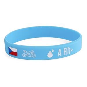Silikónový moto náramok s krvnou skupinou A RH+